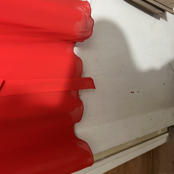 Beautiful size 10 spring/summer dress. more dark coral than red. - Picture 4 of 6